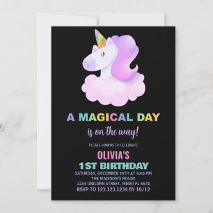 Convites de Aniversário do Unicórnio Roxo