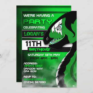 Convites de aniversário do Venomo Dragon