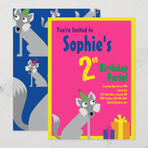 Convites de aniversário do Wolf Animal Kid