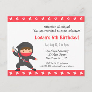 Convites de Aniversário dos Lindos Meninos Ninjas