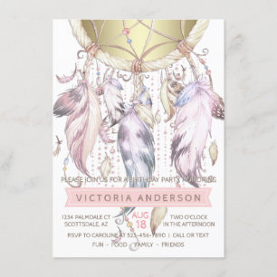 Convites de Aniversário Dream Catcher