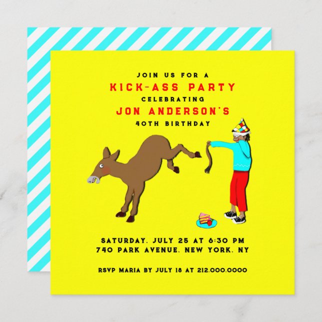 Convites de Aniversário Engraçados (Frente/Verso)