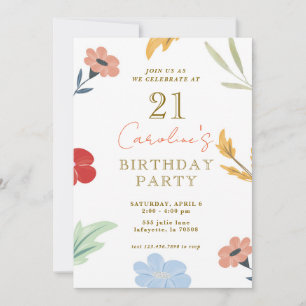 Convites De Aniversário Fleporal Coloridos E Cheio