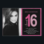 Convites de aniversário Glittery Sweet 16<br><div class="desc">Jogue uma bela cesta de 16 anos num estilo divertido e brilhante!</div>