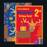 Convites de Aniversário Infantil com Tema de Anima<br><div class="desc">Quem não ama um veado com um chapéu de festa? Esses convites adoráveis são perfeitos para a festa de 1º, 2º, 3º, 4º, 5º, 6º ou 7º aniversário do seu filho! Ou, apenas para qualquer evento de amantes de cervos! Também funciona muito bem para uma festa com tema de zoológico,...</div>
