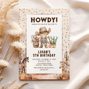 Convites de Aniversário Infantil Cowboy Western Ro