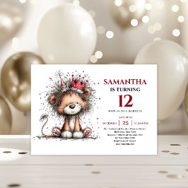 Convites de aniversário infantis de festa de leão
