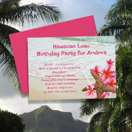 Convites de Aniversário Luau Flor de Frangipani Ro