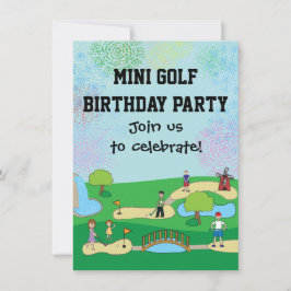 Convites de aniversário Mini Miniatura Golf