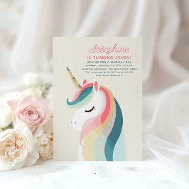 Convites de Aniversário Minimalistas Pastel Unicor