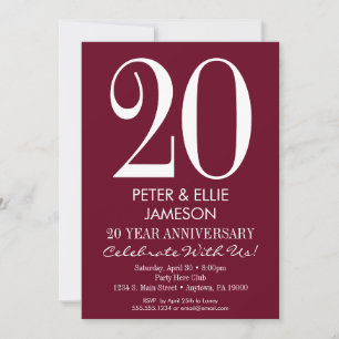 Convites de Aniversário Modernos Burgundy Maroon