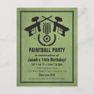 Convites de Aniversário Modernos e Sujos de Paintb