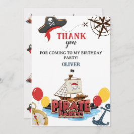 Convites de Aniversário Náutico de Piratas Obrigad