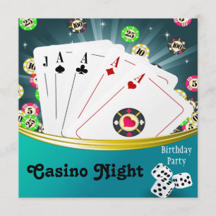Convites de aniversário Noturnos de Casino