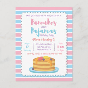 Convites de Aniversário Panquecas e Pijamas
