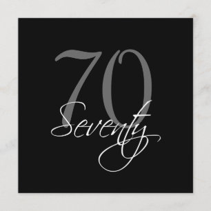 Convites de Aniversário para 70 de Cinza Preta Fo