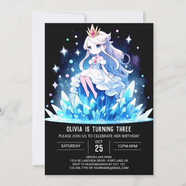 Convites de aniversário para a Princesa Dreaminclu (Frente)