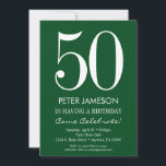 Convites de Aniversário para Adultos Brancos Verde<br><div class="desc">Um simples e moderno convite de aniversário verde-escuro e branco para o marco ou qualquer aniversário de idade. Este convite é para qualquer idade,  incluindo marcos: 18º 21rua 30 35º 45º 45º 50º 55º 60º 65º 70 75º 80 85º 90 65º</div>