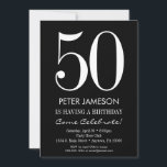 Convites de Aniversário para Adultos Pretos e Bran<br><div class="desc">Um simples e moderno convite de aniversário preto e branco para o marco ou qualquer aniversário de idade. Este convite é para qualquer idade,  incluindo marcos: 18º 21rua 30 35º 45º 45º 50º 55º 60º 65º 70 75º 80 85º 90 65º</div>