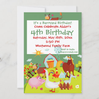 Convites de Aniversário para Animais de Criação de