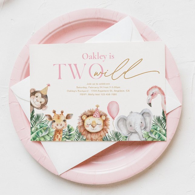 Convites de Aniversário para Animais de Dois Parti (Criador carregado)