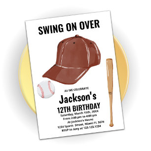 Convites de Aniversário para Baseball Castanho