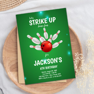 Convites de Aniversário para Boliches de Fundo Ver