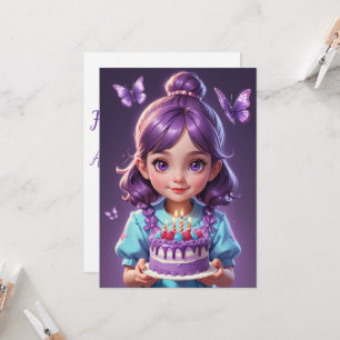 Convites de aniversário para borboletas roxas
