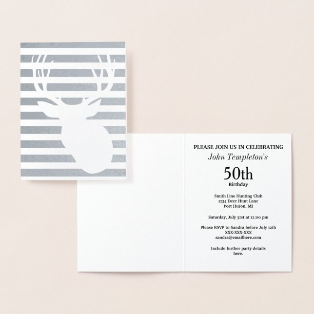 Convites de Aniversário para Caça de Folha de Mão  (Exibição)