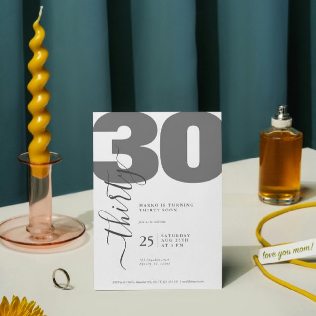 Convites de aniversário para caligrafia de Cinzas  (Criador carregado)