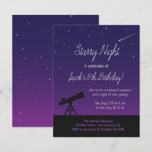 Convites de Aniversário para Crianças Astronomia N