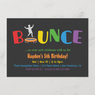 Convites de Aniversário para Crianças da Bounce Tr