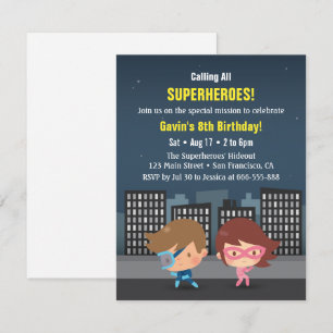 Convites de Aniversário para Crianças Super-Heróis