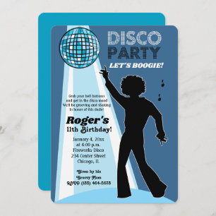 Convites de aniversário para dança do Disco Party 