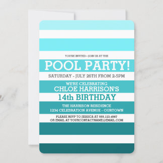Convites de Aniversário para Festa na Piscina