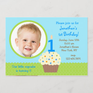 Convites de Aniversário para Fotos de cupcake