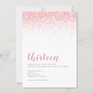 Convites de Aniversário para Garotas Rosegold Gli