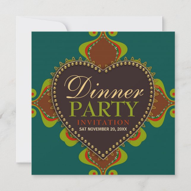 Convites de Aniversário para Jantar com Tema Deusa (Frente)