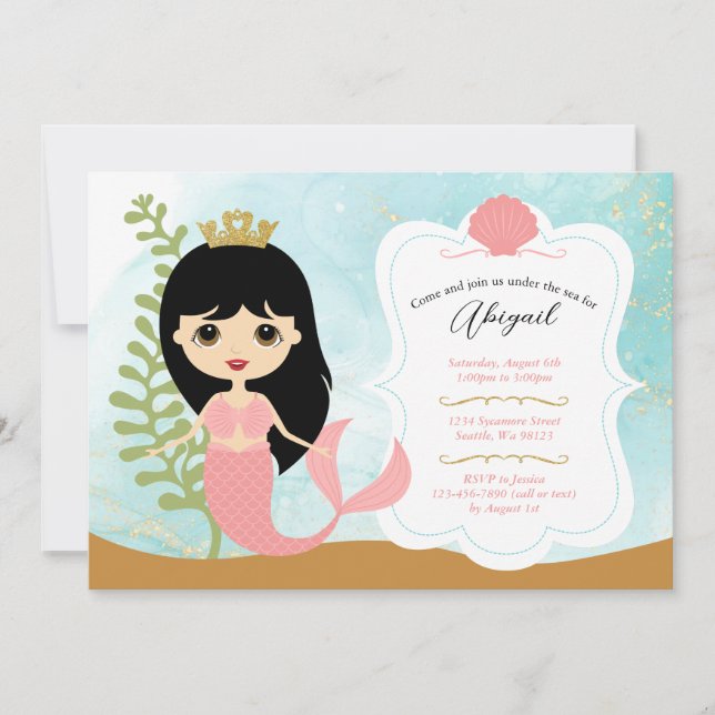 Convites de aniversário para meninas (Frente)