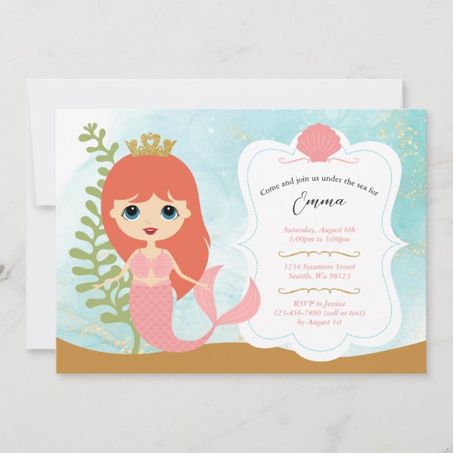 Convites de aniversário para meninas (Frente)