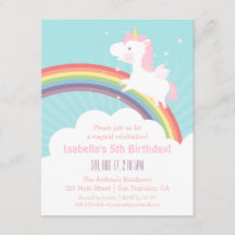 Convites de Aniversário para Meninas Unicórnio Arc
