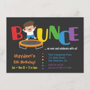 Convites de Aniversário para Meninos na Bounce Tra