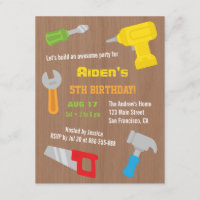 Convites de Aniversário para Meninos Oficina de Fe