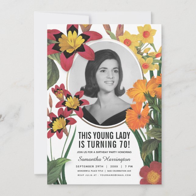 Convites de Aniversário para Mulheres - Antiga Fot (Frente)