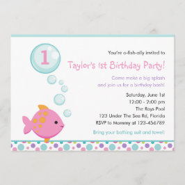 Convites de Aniversário para Peixes (Raparigas) co