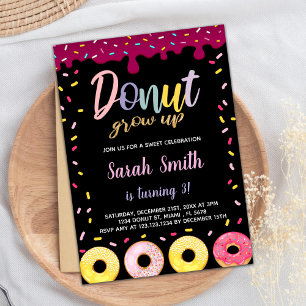 Convites de Aniversário para Rosquinha de Cor do P