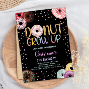 Convites de Aniversário para Rosquinhas Pretas seg