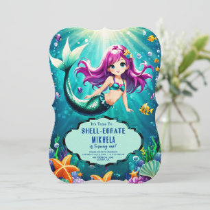 Convites de Aniversário para Sereia Mágica - Sob M