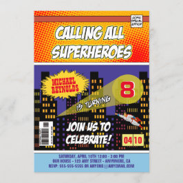 Convites de aniversário para super heróis da revis
