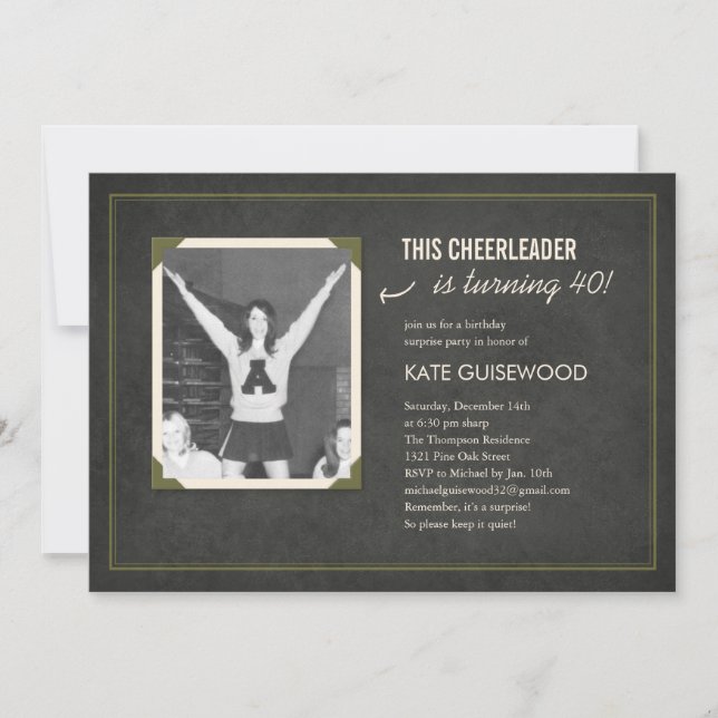 Convites de Aniversário para Surpresa de Imagens A (Frente)